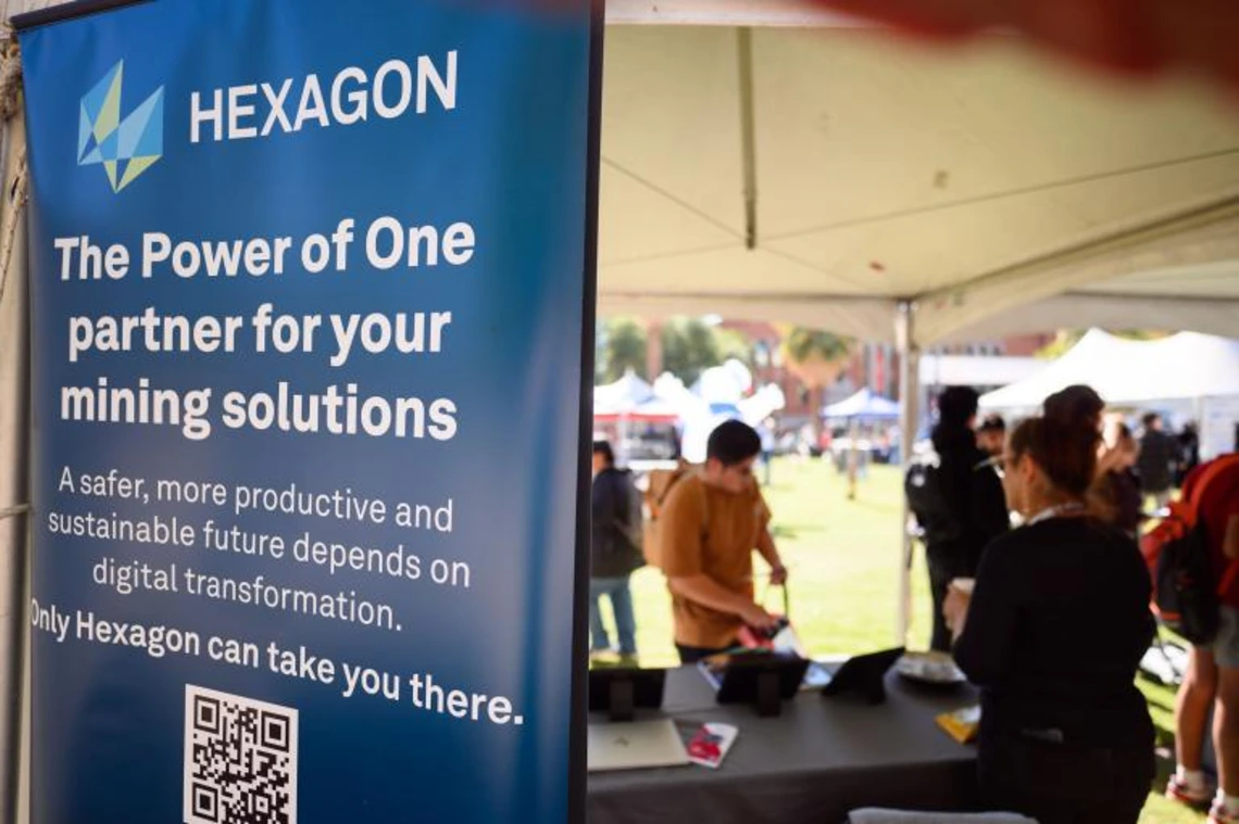 Hexagon Mining’s booth at the 2023 Mines for Limitless Minds event.