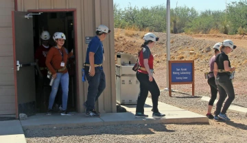 students touring San Xavier Mining Laboratory 